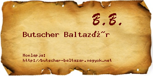Butscher Baltazár névjegykártya